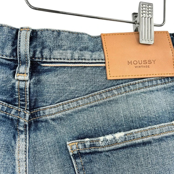 Moussy Vintage Carter Friend Jeans Blue Distressed High Rise Relaxed Jeans 27 - Picture 12 of 16